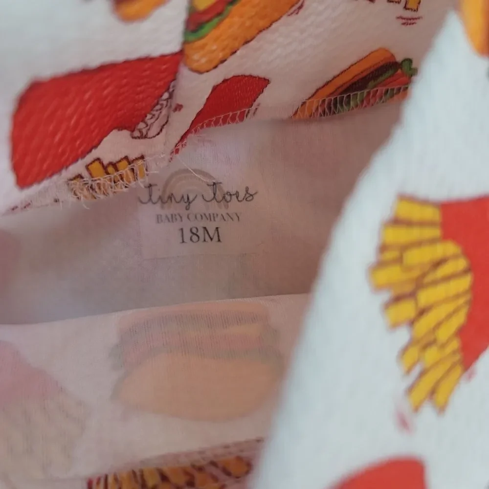 Tiny Toes 18 month Cheeseburger girls shorts bloomers high rise botoms fast food